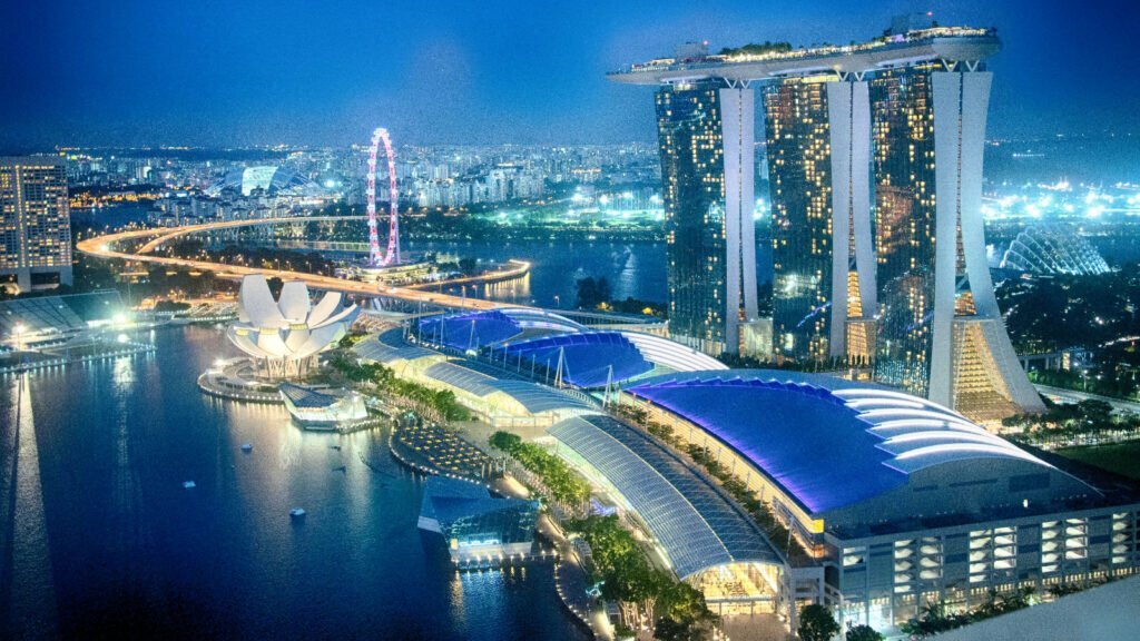 Marina Bay Sands, Singapore during nighttime