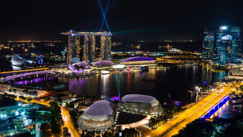 Marina Bay, Night view, Architecture