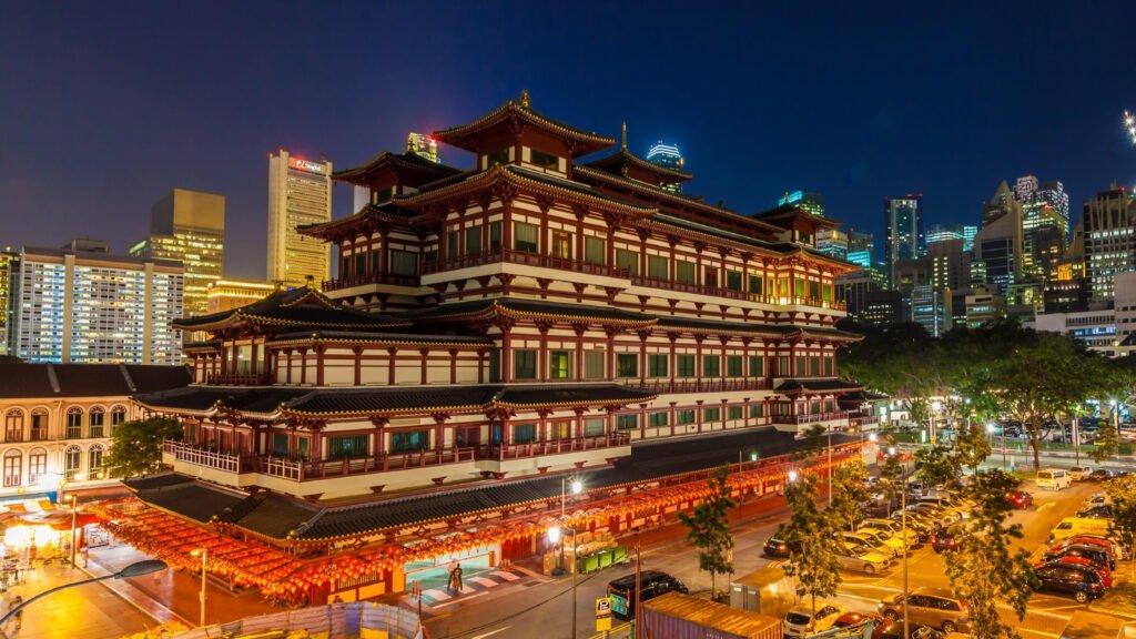 pavilion, city, buddha tooth relic temple and museum