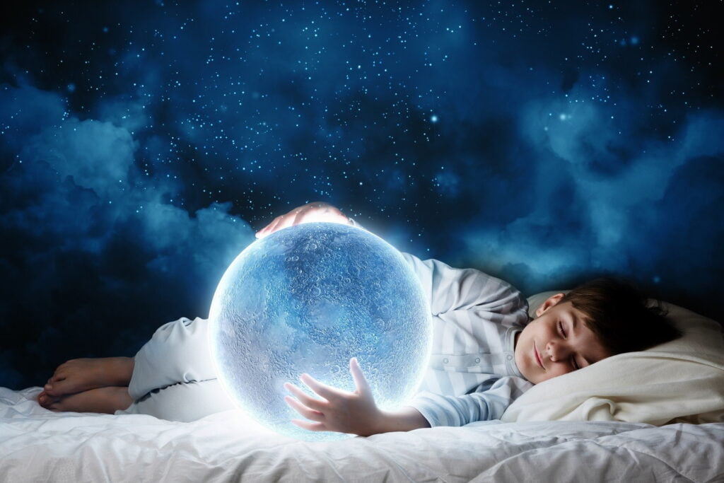 Artistic, Dream, Child, Fantasy, Glow, Little Boy, Moon, Sleeping